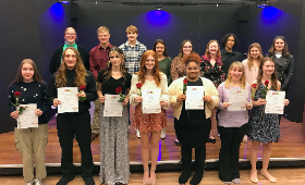 Ten new members are inducted into the National Art Honor Society at Kent County High School.