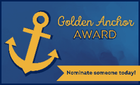 Golden Anchor Award, nominate someone today, with graphic of an anchor