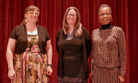 Kent County Public Schools held its annual awards Thursday, March 30. From left are Promising Educator Jodi Bortz, Teacher of the Year Mary Jessica McGee and Support Employee of the Year Bethsheila Hunley.