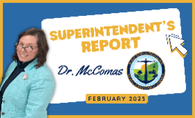 Superintendent's Report with photo of Dr. McComas