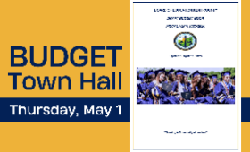 Budget town hall Thursday, May 1